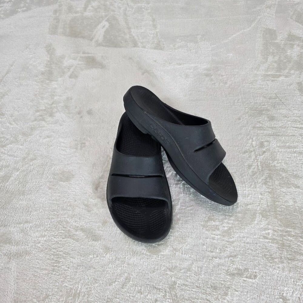 OOFOS OOAHH Slide Impact Absorption Recovery Sandals, Size M11/W13 - Black EU44
